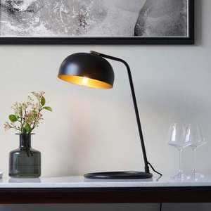 Blois Metal Table Lamp In Matt Black - UK