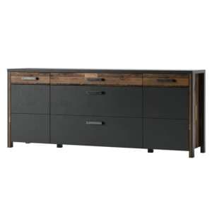 Blois Wooden Sideboard With 3 Doors 3 Drawers In Matera Oak - UK