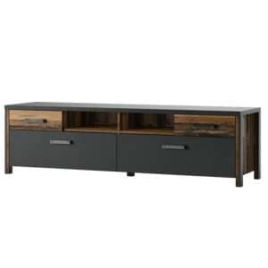 Blois Wooden TV Stand 2 Doors 2 Drawers In Matera Oak With LED - UK