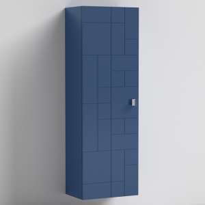 Bloke 40cm Bathroom Wall Hung Tall Unit In Satin Blue - UK