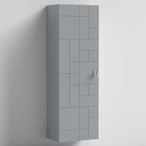 Bloke 40cm Bathroom Wall Hung Tall Unit In Satin Grey - UK