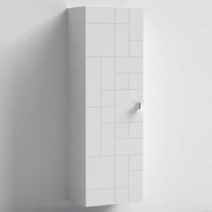 Bloke 40cm Bathroom Wall Hung Tall Unit In Satin White - UK