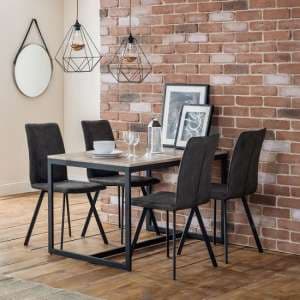 Tacita Dining Table In Sonoma Oak With 4 Maclean Chairs