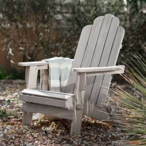 Bognor Outdoor Wooden Lounge Armchair In Whitewash