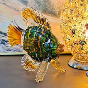 Bogota Glass Lion Fish Ornament In Multicolored - UK