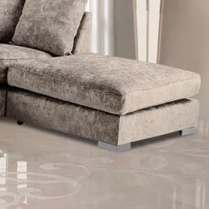 Boise Chenille Fabric Footstool In Champagne - UK