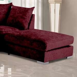 Boise Chenille Fabric Footstool In Mulberry - UK
