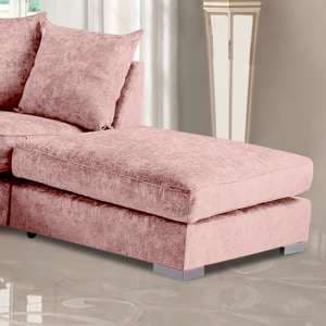 Boise Chenille Fabric Footstool In Pink - UK