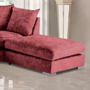 Boise Chenille Fabric Footstool In Ruby - UK