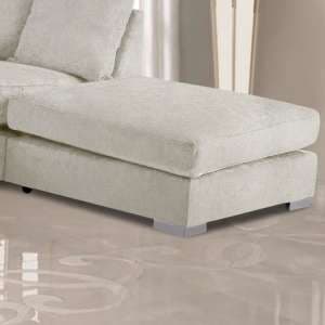 Boise Malta Plush Velour Fabric Footstool In Cream - UK