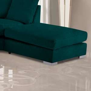 Boise Malta Plush Velour Fabric Footstool In Emerald - UK