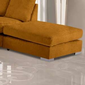 Boise Malta Plush Velour Fabric Footstool In Gold - UK