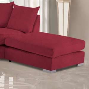 Boise Malta Plush Velour Fabric Footstool In Red - UK