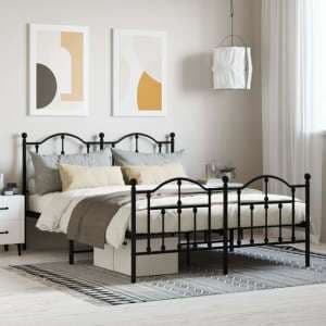 Bolivia Metal Double Bed In Black - UK