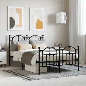 Bolivia Metal Small Double Bed In Black - UK