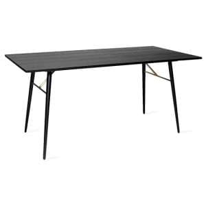 Brogan Small Wooden Dining Table In Black And Copper