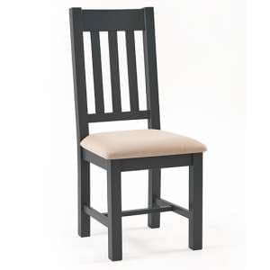 Baqia Wooden Dining Chair In Dark Grey