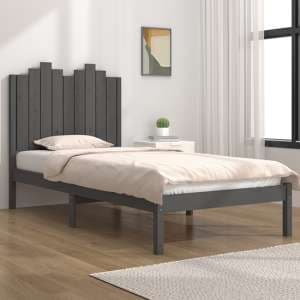Boreas Solid Pinewood Single Bed In Grey