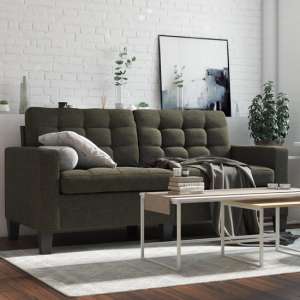 Bowies Linen Fabric 2 Seater Sofa With Wooden Legs In Grey