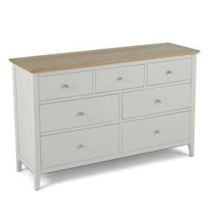 Brandy Chest Of Drawers In Off White And Oak With 7 Drawers - UK