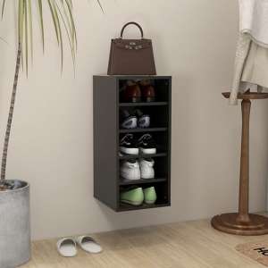 Branko High Gloss Shoe Storage Rack With 5 Shelves In Black