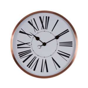 Breiley Round Traditional Design Wall Clock In Rose Gold Frame