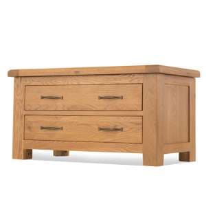 Brendan Wooden Blanket Box In Crafted Solid Oak With 2 Drawers