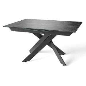 Marston Extending Dining Table In Grey With Powder Coated Legs