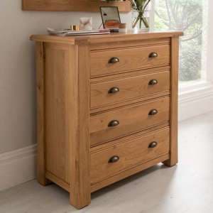 Brex Wooden Chest Of 4 Drawers In Natural - UK