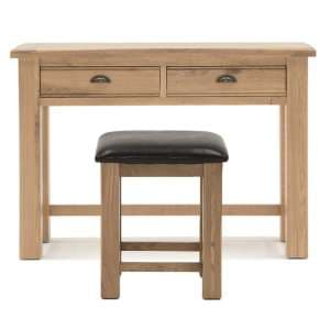 Brex Wooden Dressing Table With Stool In Natural