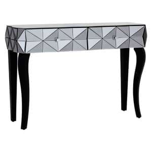 Brice Mirrored Glass Console Table With 2 Drawers In Silver - UK