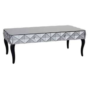 Brice Rectangular Mirrored Glass Coffee Table In Silver