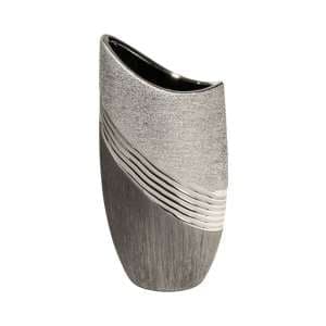 Bridgetown Ceramic Small Deco Vase In Grey And Silver