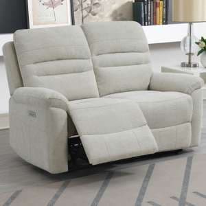Brielle Fabric Electric Recliner 2 Seater Sofa In Beige - UK