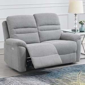 Brielle Fabric Electric Recliner 2 Seater Sofa In Grey - UK