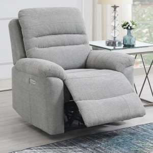 Brielle Fabric Electric Recliner Armchair In Grey - UK