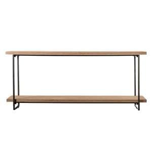 Brigade Wooden Coffee Table With Black Metal Frame In Natural - UK