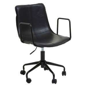 Brinson Leather Home And Office Chair In Black - UK