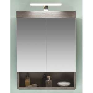 Britton LED Bathroom Mirrored Cabinet In Sardegna Smoky Silver - UK