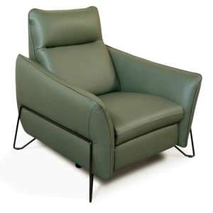 Brixen Leather Fixed Armchair In Green - UK