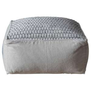 Brno Fabric Upholstered Pouffe In Grey