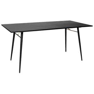 Brogan Large Wooden Dining Table In Black And Copper