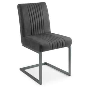 Barras Faux Leather Dining Chair In Charcoal Grey - UK