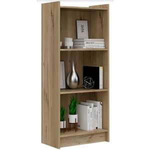 Burley Wooden Bookcase In Bleached Pine With 3 Shelves