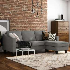 Brooks Linen Fabric Sectional 3 Seater Sofa In Grey - UK