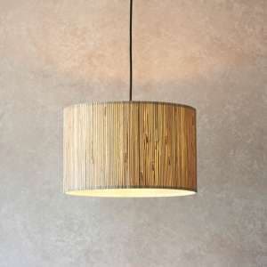 Brooks Seagrass Drum Shade Ceiling Pendant Light In Natural - UK