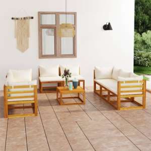 Brooks Solid Wood 9 Piece Garden Lounge Set With Cream Cushions - UK