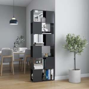 Brooks Wooden Bookcase With 6 Compartments In Grey - UK