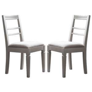 Brunet Taupe Wooden Dining Chairs In A Pair