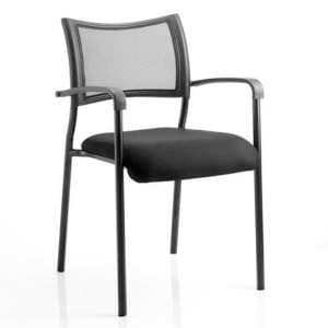 Brunswick Black Frame Office Visitor Chair In Black With Arms - UK